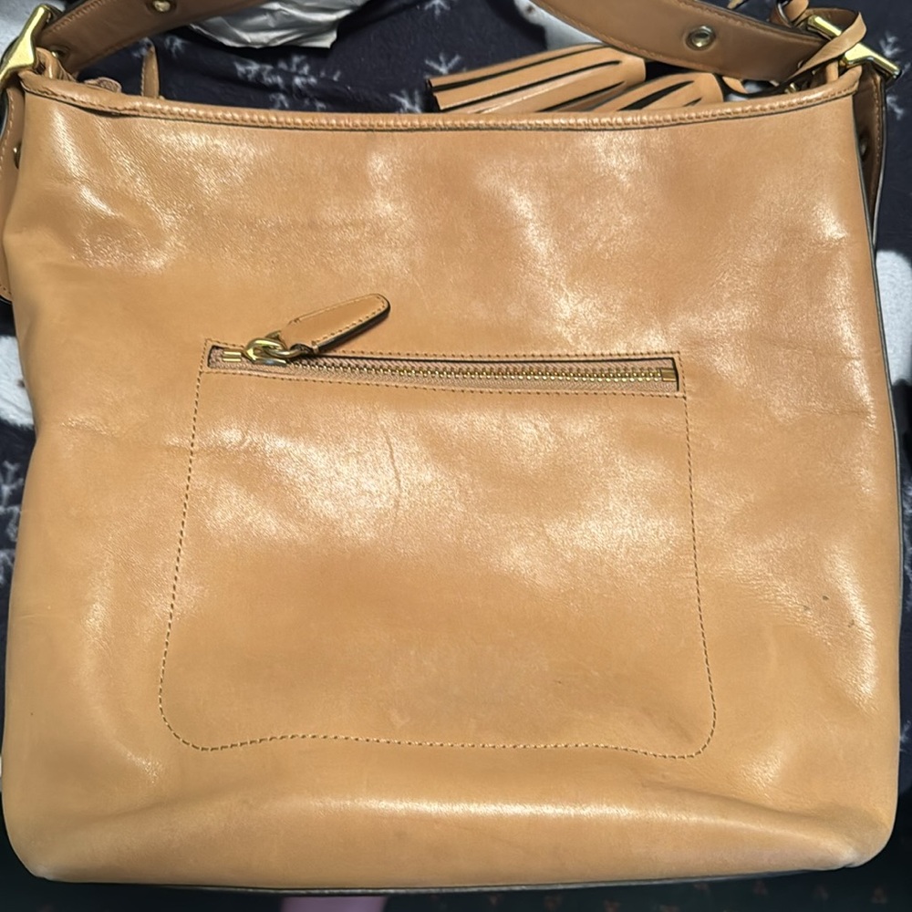 Coach Tan Leather Hobo Bag with Gold Hardware - Picture 8 of 13